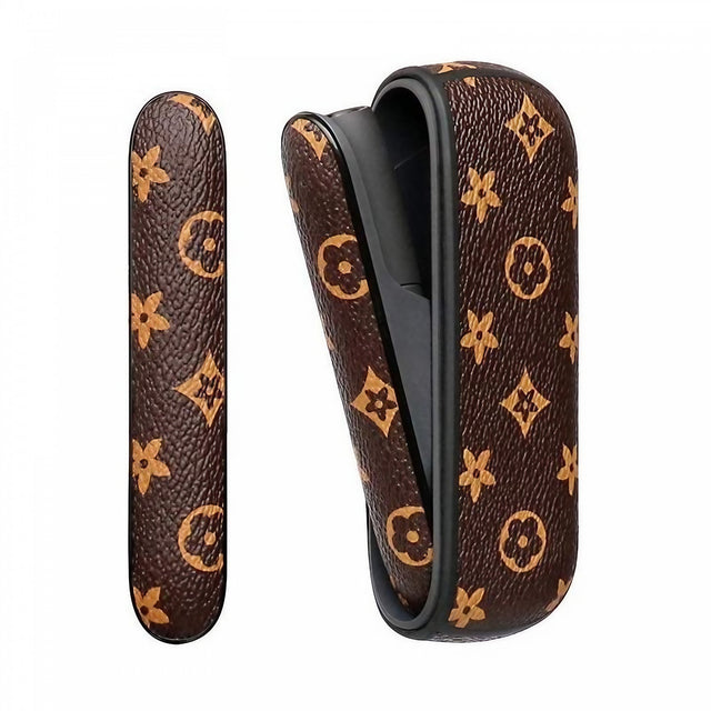 Set Husa Piele Ecologica Si Capac Plastic Flippy, pentru IQOS 3.0 DUO, de Protectie, Anti Soc si Zgarieturi, 20 gr, 12 x 4 x 2 cm, Maro - vivimall.ro