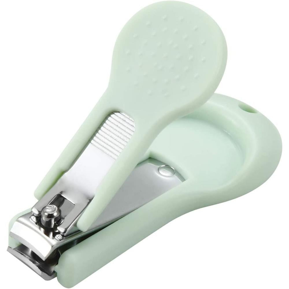 Set 4 Piese Ingrijire Unghii Bebelusi, Vivimall, din ABS+Otel Inoxidabil, Cutie de Depozitare Tip Bufnita, de la 0 Luni, 11.5 x 5 x 11.5 cm, Verde - vivimall.ro