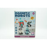 Set inteligent de blocuri magnetice pentru copii, 7 piese, cutie depozitare, robotel, albastru - vivimall.ro