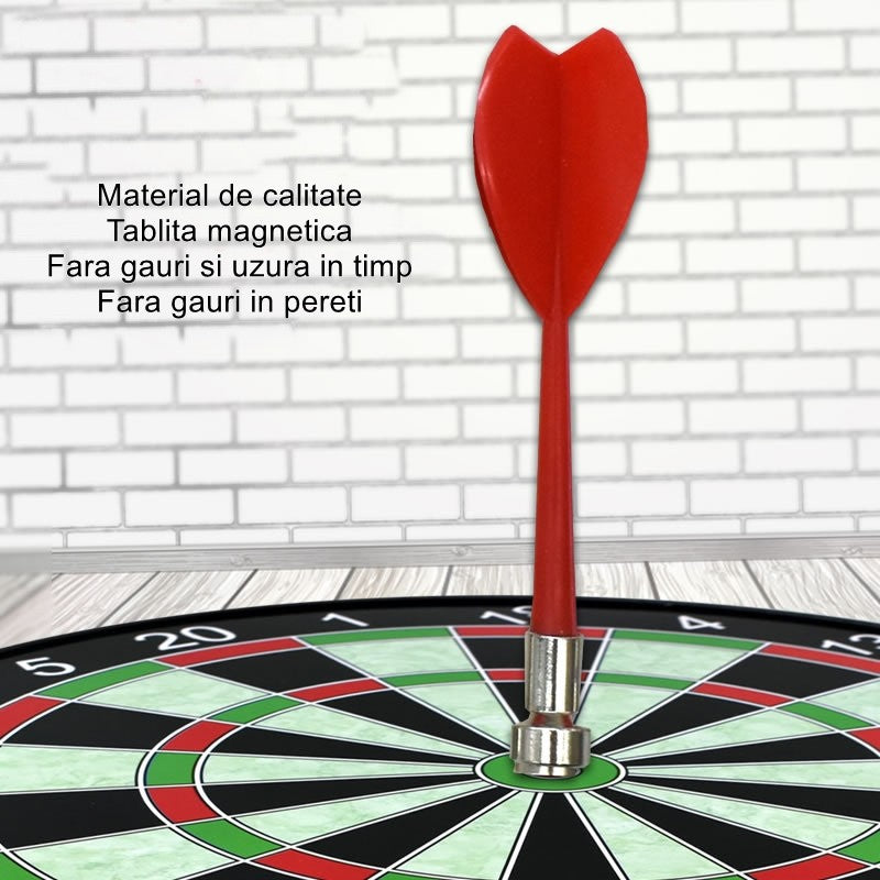 Set Joc Darts Flippy, 4 Sageti Incluse, Magnetic, Dimensiuni 28.6 x 28.6 cm, Design clasic, model 2, Multicolor - vivimall.ro