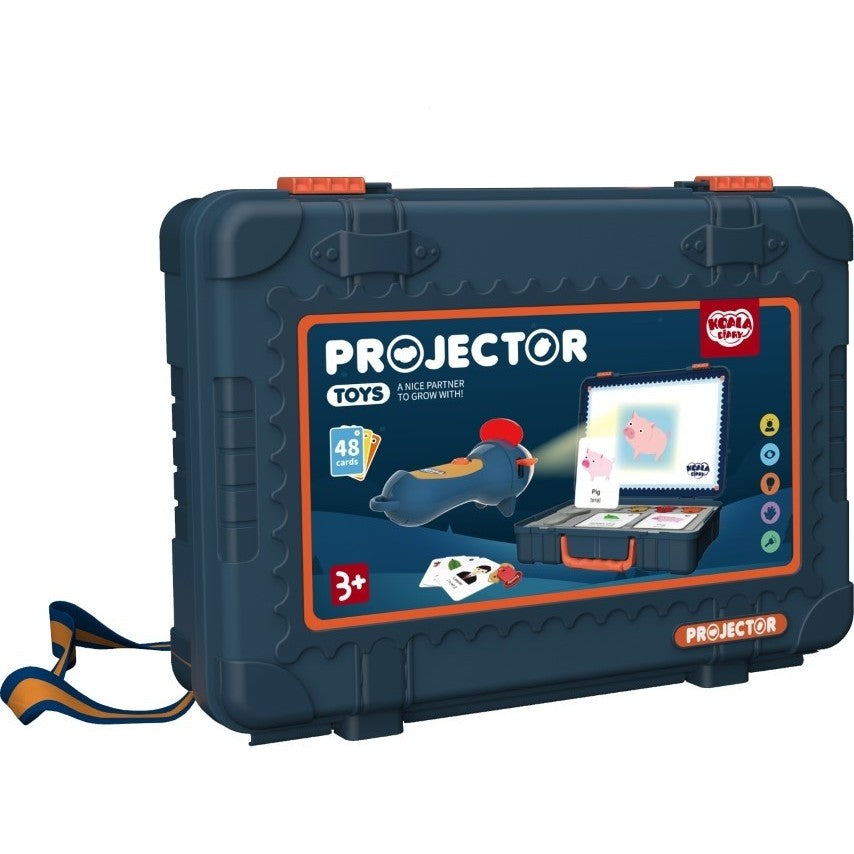 Oktatójáték Készlet Zseblámpa Projektor Gyerekeknek, 48 Kép, Piktogrammos Könyvek, Tárolódoboz, +3 Év