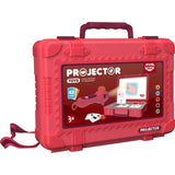 Set jucarie educativa proiector tip lanterna pentru copii, 48 de imagini,carti cu pictograme, cutie depozitare, +3 ani, Rosu - vivimall.ro