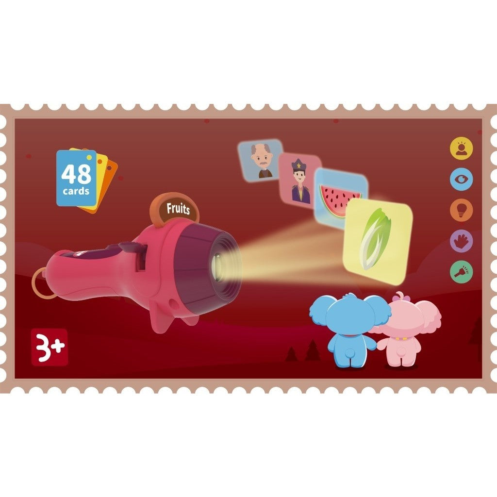 Set Jucarie Educativa, Vivimall, Proiector Tip Lanterna Pentru Copii, 6 Teme, 48 de Imagini, Cutie Depozitare, +3 ani, Rosu - vivimall.ro