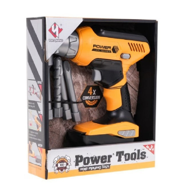 Set Jucarie pentru Copii Bormasina, Vivimall, Accesorii Incluse, 4 Capete de Schimb, Material Plastic, Interactiv, Distractiv, 21.5x17.5x6 cm, Portocaliu - vivimall.ro