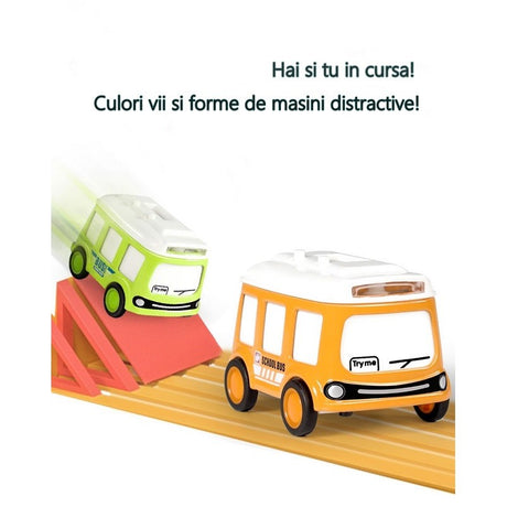 Set jucarie pentru copii, Vivimall, masina-ceas verde si portocalie - vivimall.ro