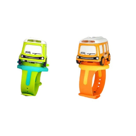 Set jucarie pentru copii, Vivimall, masina-ceas verde si portocalie - vivimall.ro