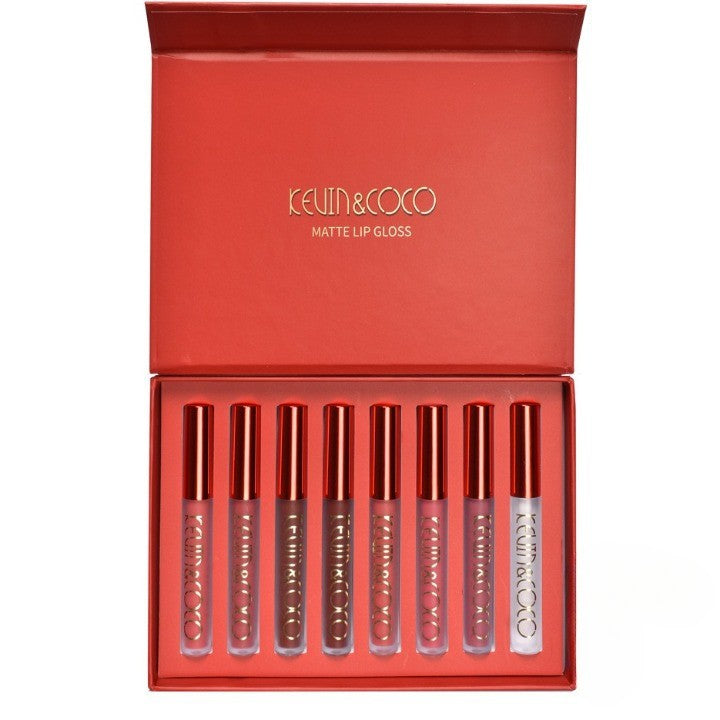 8 db-os matt rúzskészlet, átnedvesedésálló, Kevin&amp;Coco, 2,5 ml