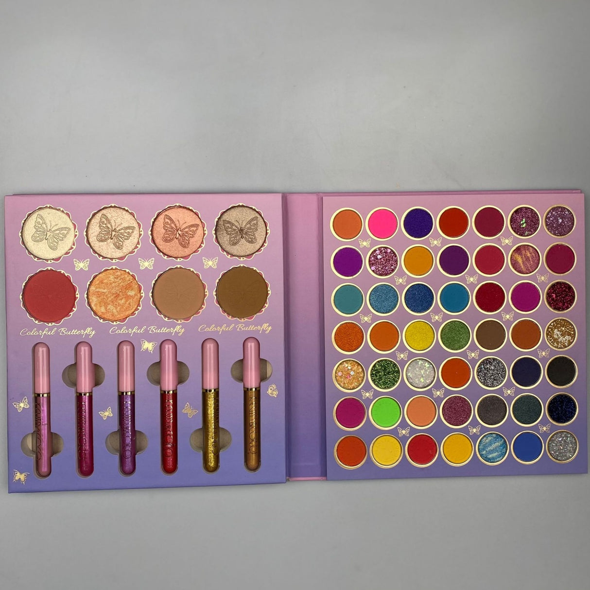 Sminkkészlet, Kevin&amp;Coco paletta 53 szemhéjfestékkel, highlighterrel, korrektorral és rúzsokkal