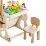 Suprafață de construcție compatibilă LEGO Duplo a măsuței Flippy, detaliu blat cu piese montate