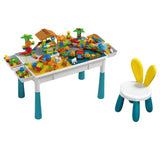 Măsuță educativă Flippy cu scăunel Bunny și 156 piese compatibile LEGO Duplo, vedere frontală, multicolor