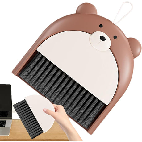 Set Matura si Faras, Vivimall, Pentru Birou, din PP, Model Ursulet, 23.5 x 18 cm, Maro - vivimall.ro