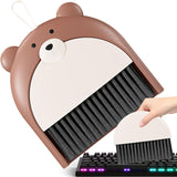 Set Matura si Faras, Vivimall, Pentru Birou, din PP, Model Ursulet, 23.5 x 18 cm, Maro - vivimall.ro