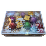 Set 45 Globuri de Craciun, Vivimall, pentru Brad, Model 2, cu Glitter, Lucioase, Multicolor - vivimall.ro