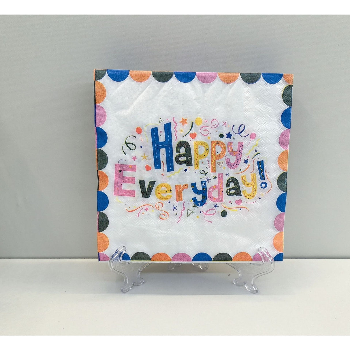 Set 20 Servetele de Masa, Vivimall, din Hartie, 33 x 33 cm, Model Happy Everyday, Multicolor - vivimall.ro