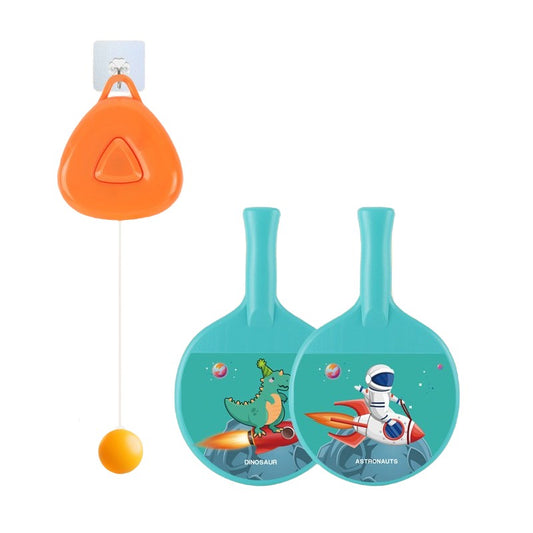 Set Palete pentru Tenis de Masa, Vivimall, pentru Copii, Accesoriu de Agatat Inclus, 2 Mingi, Design Animat, Albastru - vivimall.ro