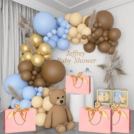 Baloane pentru Arcada, pentru Baieti, BABY SHOWER, Vivimall, Mset mix din 107 Baloane, din Latex pentru decor, Albastru Maro - vivimall.ro