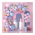 Baloane decorative pentru GENDER PARTY, Vivimall, Arcada Set 130  baloane, Arcul de Baloane Roz si Albastru, Baloane Confetti Aurii, Multicolor - vivimall.ro