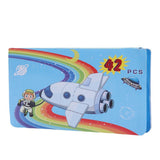 Set 42 Piese de Pictura si Desen, Vivimall, Tip Penar, Model Elefant, 24.3 x 13 x 3 cm, Albastru - vivimall.ro