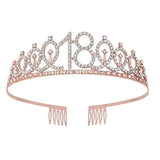 Set 2 Piese pentru Majorat, Vivimall, 15 x 13 x 5 cm, Coronita Printesa Rose si Panglica 18&amp;Fabulous, Alb - vivimall.ro