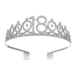 Set 2 Piese pentru Majorat, Vivimall, 15 x 13 x 5 cm, Coronita Printesa Silver si Panglica 18&amp;Fabulous, Negru - vivimall.ro