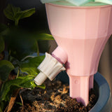 Csepegtető készlet, szeleppel, öntözéshez, virágmintás, állítható sebesség, bepattintható rögzítés, praktikus, 16,8 x 9 cm, rózsaszín