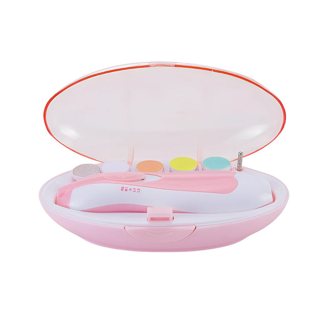 Set Pila Electrica pentru Copii si Bebelusi, Vivimall, ABS, 6 Accesorii, cu Lumina LED, Roz Alb - vivimall.ro