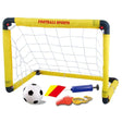 Set poartă fotbal pentru copii 45x60 cm, culoare galbenă, vedere frontală completă cu toate accesoriile incluse