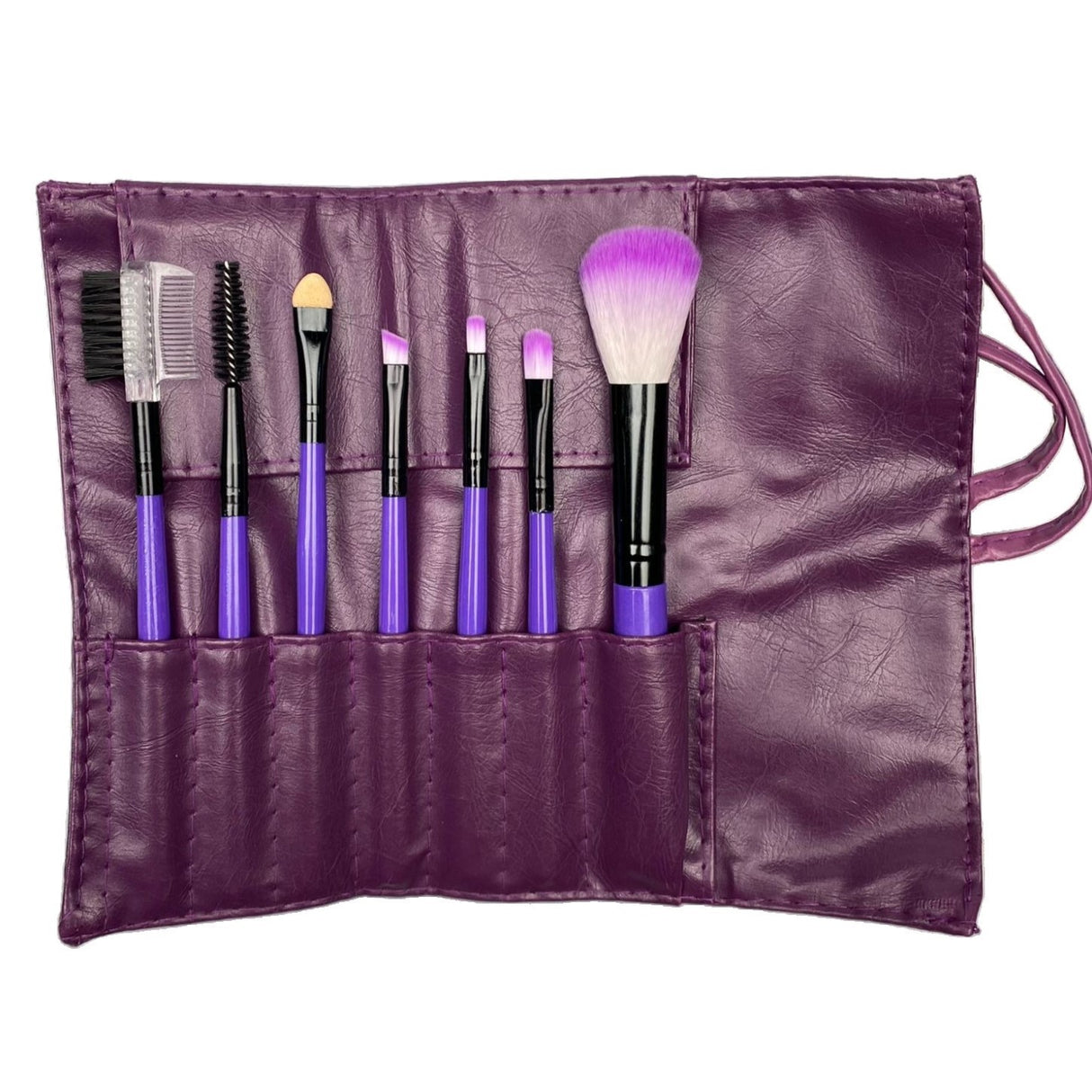 Set Portabil 7 Pensule De Machiaj Cu Husa - vivimall.ro