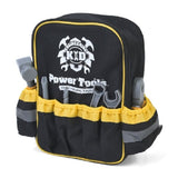 Set Scule de Jucarie pentru Copii, Vivimall, Ghiozdan cu Bormasina si Accesorii Incluse, 28 Piese, Material Plastic Durabil, Interactiv, +3 Ani, 30.5x25x11 cm, Negru/Portocaliu - vivimall.ro