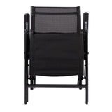 Scaun 2in1 de Gradina, Vivimall, Sezlong, Suport Picioare, Pliabil, Cadru Metalic, Impermeabil, 47 x 110 x 46 cm, Negru - vivimall.ro