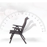 Scaun 2in1 de Gradina, Vivimall, Sezlong, Suport Picioare, Pliabil, Cadru Metalic, Impermeabil, 47 x 110 x 46 cm, Negru - vivimall.ro
