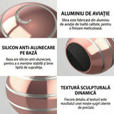 Sferă Fidget Spinner Flippy roz pastel în palmă, demonstrație utilizare, jucărie antistres