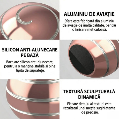 Sferă Fidget Spinner Flippy roz pastel în palmă, demonstrație utilizare, jucărie antistres
