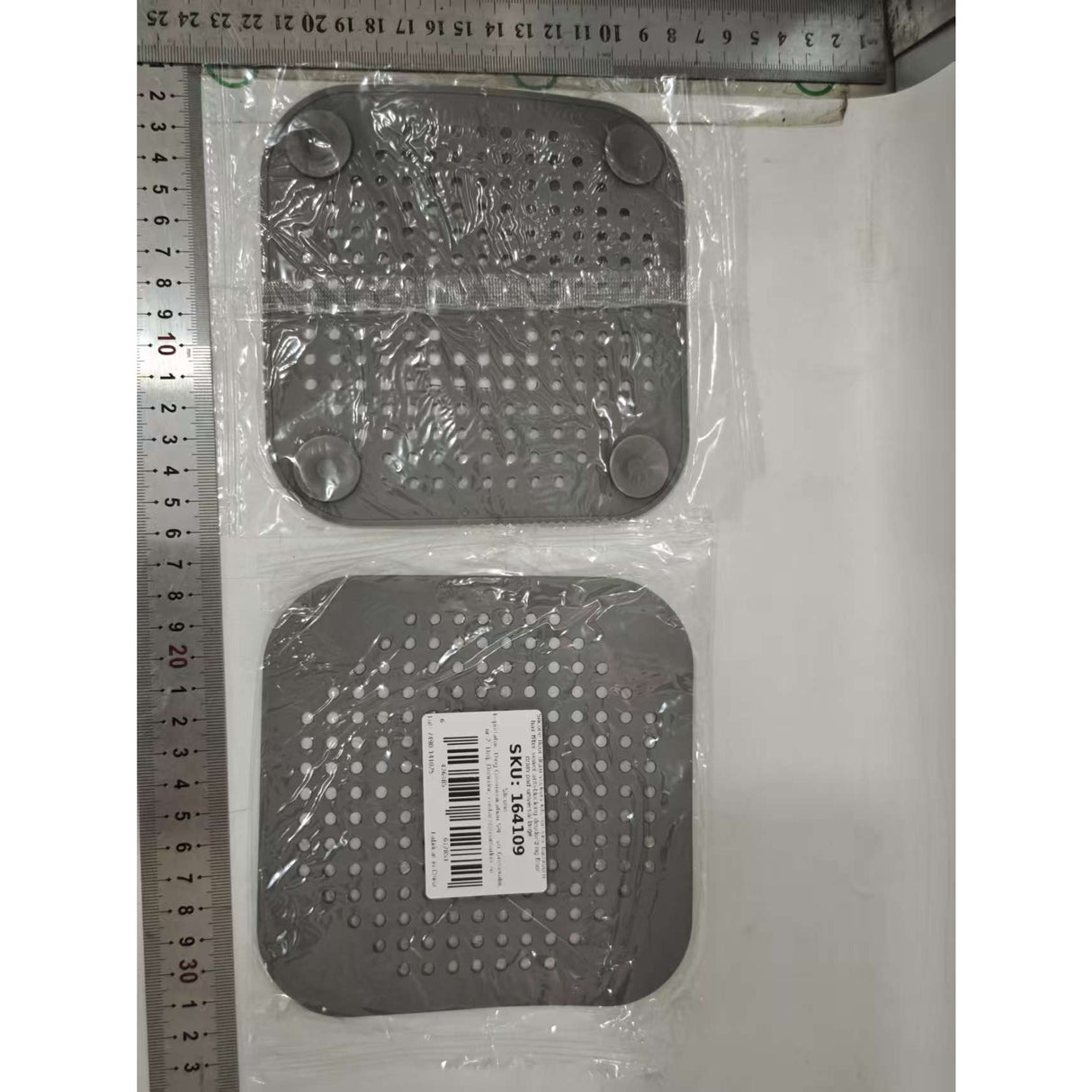 Filtru Chiuveta, Flippy, Anti-infundare, cu Ventuze, 14.5 x 14.5 cm, Flexibil, Gri