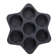 Forme de Silicon pentru Copt, Vivimall, 7 Forme Rotiunde, pentru Burgeri si Prajituri, 38.5 x 4 cm, Negru - vivimall.ro