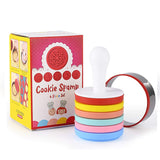 Set 6 stampile pentru prajituri Vivimall, tematica de Craciun, din silicon alimentar non-toxic, taietor aluat inclus, 6 cm,  maner din plastic, compact, usor de depozitat, - vivimall.ro