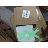 Detaliu structură modulară raft pantofi din plastic ABS alb/verde, 5 nivele pentru depozitare încălțăminte