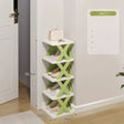 Raft pantofi modular cu 5 straturi din ABS, culoare alb și verde, dimensiuni 65.5x24x26 cm, vedere frontală
