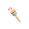 Jucărie cupă de îndemânare din lemn alb, tip sabie minge Kendama, dimensiuni 10 x 3 cm, vedere frontală