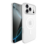 Husă iPhone 17 Pro Max albă ultra-subțire din policarbonat, compatibilă MagSafe, vedere frontală