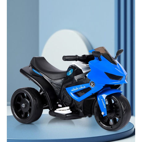 Motocicletă Electrică cu 3 Roti, Vivimall, Acumulator Încarcare, Anti-Rasturnare, Lumini, Sunete, Off-Road, Baterie 6V 4.5Ah, 66x34x43cm, Albastru - vivimall.ro