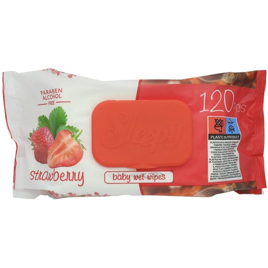 Servetele Umede, SLEEPPY, Strawberry, Set 120 Bucati - vivimall.ro