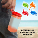 Capac Anti Varsare pentru Doze, Flippy, Model cu Pai Transparent, Reutilizabil, din Plastic, cu Maner Transportabil, 5.4 cm, Albastru - vivimall.ro