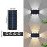 Lampa Solara, Vivimall, 8+4 LED, Lumina Calda, din ABS+PC, 19 x 9.5 cm, IP65, Negru - vivimall.ro