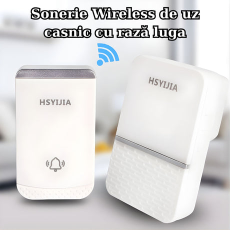 Receptor sonerie wireless Flippy alb, detaliu butoane volum și selector melodii, 85 dB