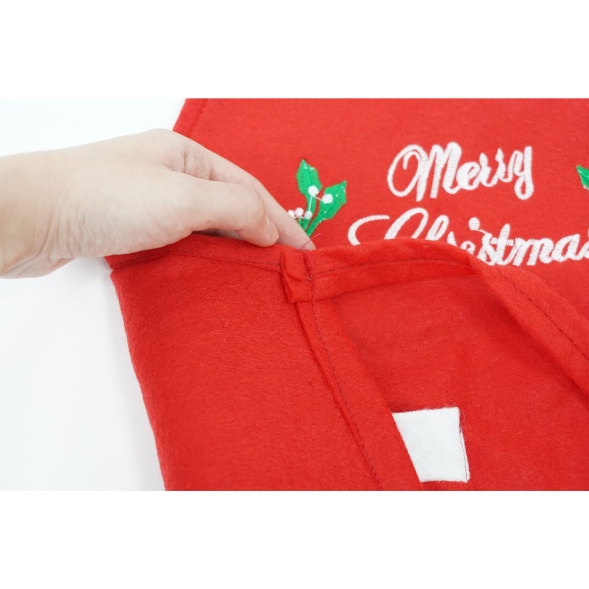 Karácsonyi kötény, Marry Christmas felirattal, felnőtteknek, poliészter