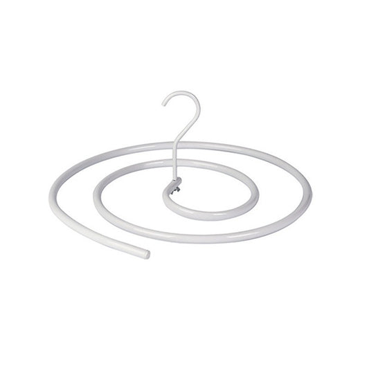 Uscător de rufe spiralat din oțel inoxidabil 10 mm, vedere frontală, dimensiuni 40x43x18 cm, culoare albă