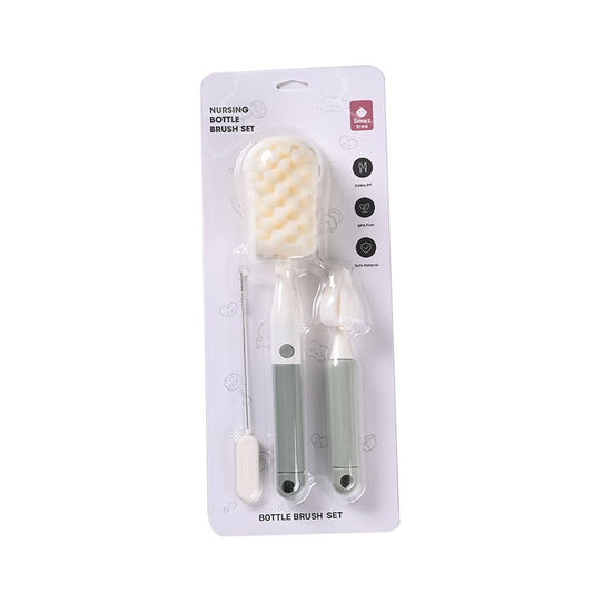 Set 3 Perii de Spalat Biberoane, Vivimall, pentru Tetina, Biberon, Pai, Materiale Sigure, fara BPA, Curatare 360°, Verde - vivimall.ro