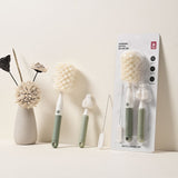 Set 3 Perii de Spalat Biberoane, Vivimall, pentru Tetina, Biberon, Pai, Materiale Sigure, fara BPA, Curatare 360°, Verde - vivimall.ro