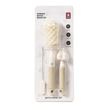 Set 3 Perii de Spalat Biberoane, Vivimall, pentru Tetina, Biberon, Pai, Materiale Sigure, fara BPA, Curatare 360°, Bej - vivimall.ro